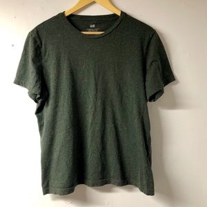 H&M Crewneck Regular Fit Green Speckled Shirt